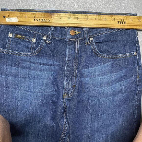 LEE Premium Select Jeans Straight Leg Regular Stretch Medium Wash Men 32x34 Blue - Picture 6 of 9